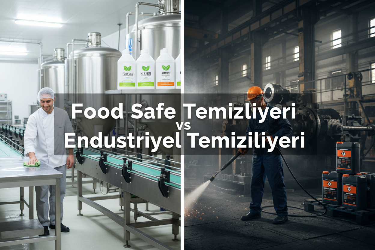 Food safe temizleyici ile endüstriyel temizleyici farkı