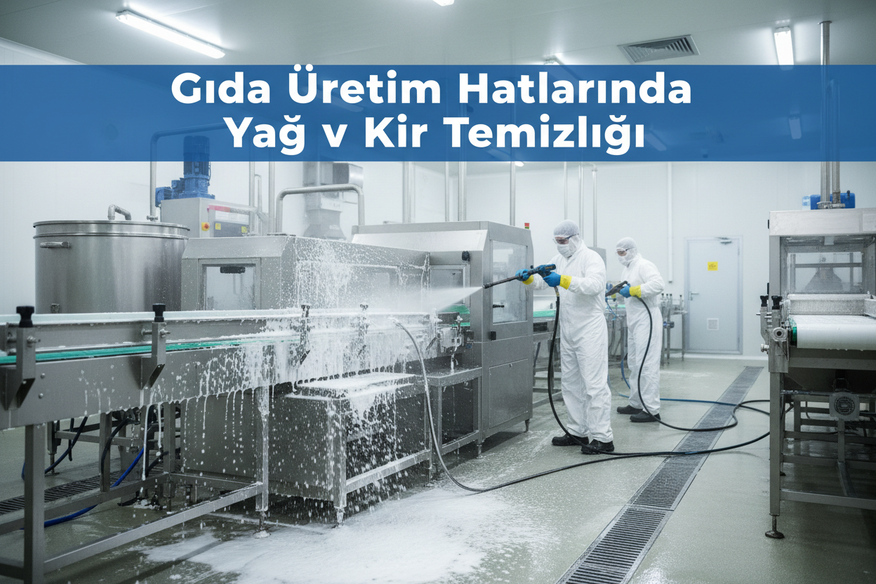 Gıda üretim hatlarında yağ ve kir temizliği